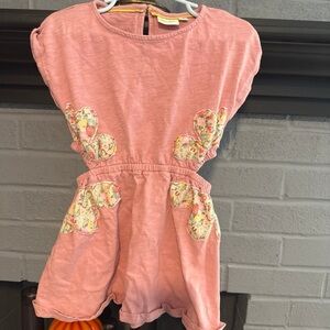 Mini Boden Pink Dress with Floral cutout Accents